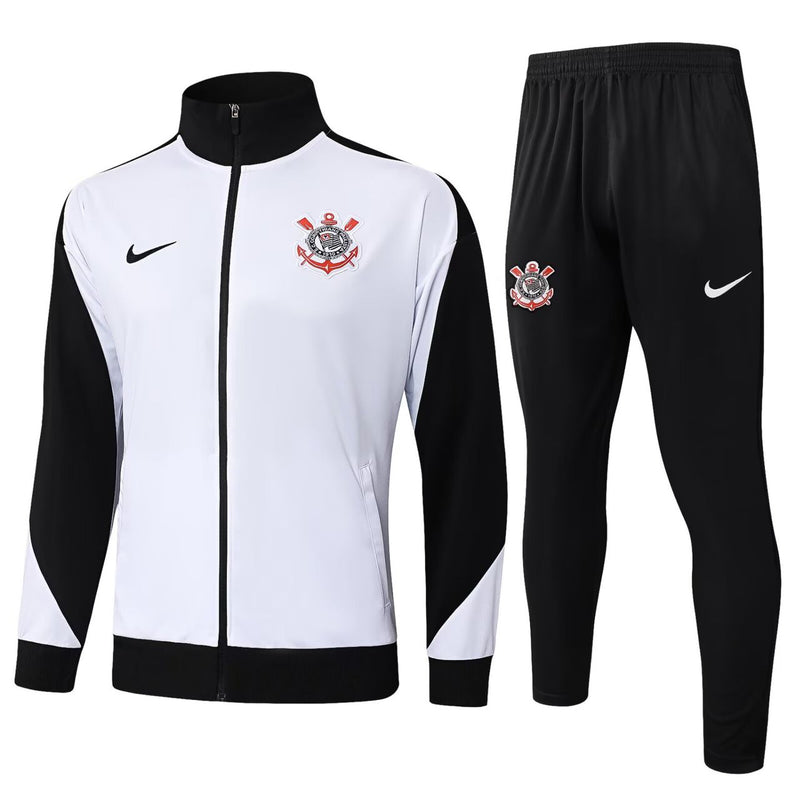 conjunto de inverno-corinthians-branco e preto-nike-25-26-neymar-messi-cr7-futebol