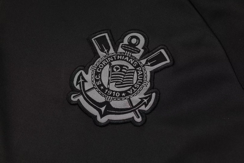 conjunto de inverno-corinthians-cinza e preto-nike-24-25-neymar-messi-cr7-futebol