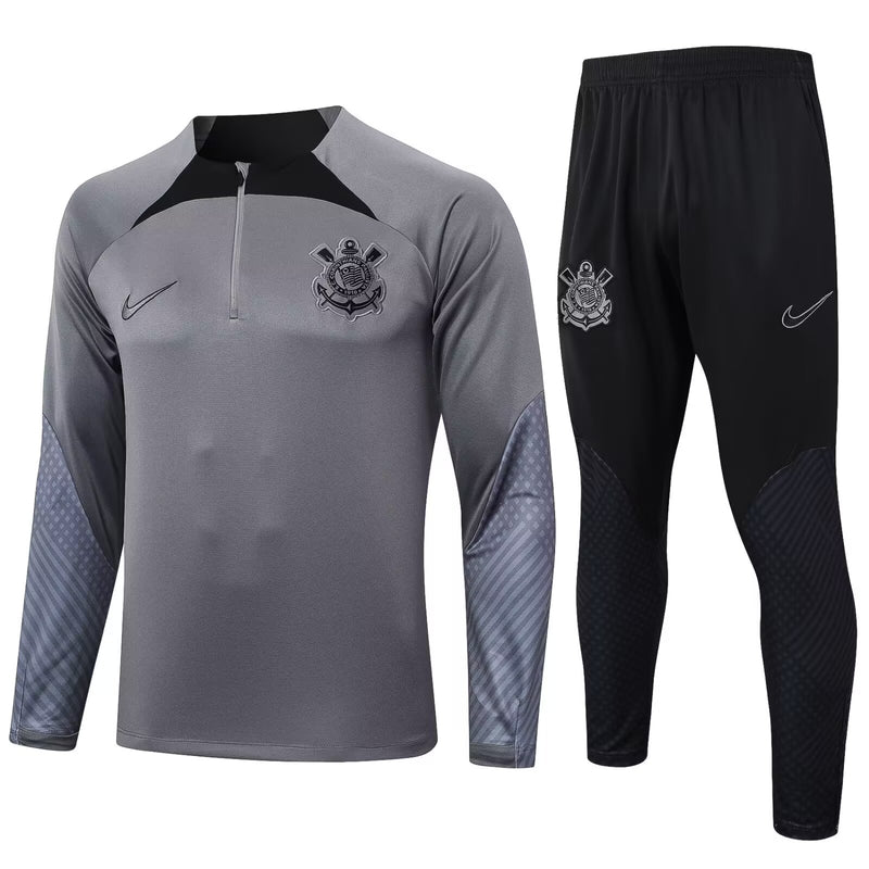conjunto de inverno-corinthians-cinza e preto-nike-24-25-neymar-messi-cr7-futebol