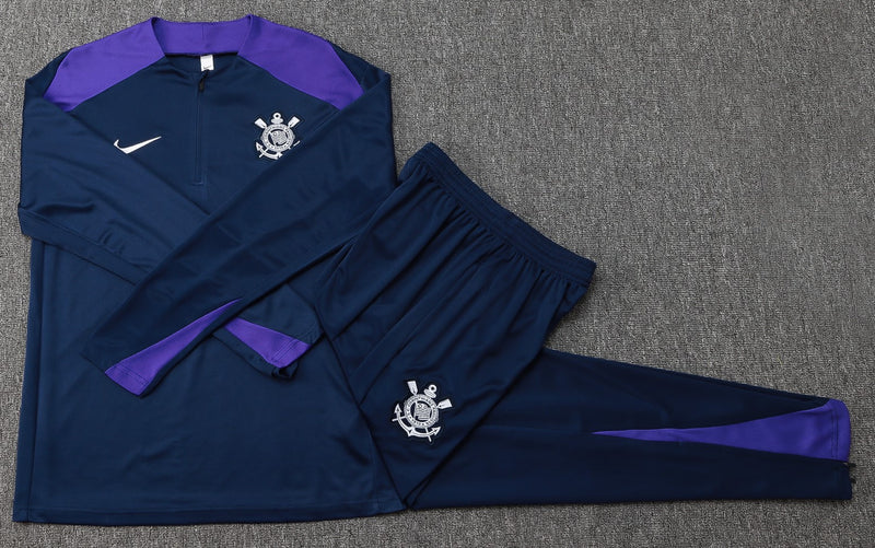 conjunto de inverno-corinthians-prerto e roxo-nike-24-25-neymar-messi-cr7-futebol