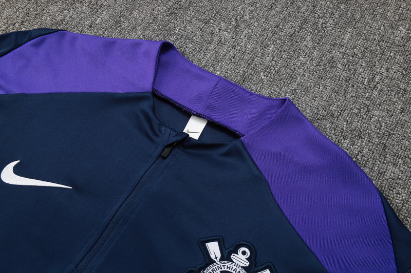 conjunto de inverno-corinthians-prerto e roxo-nike-24-25-neymar-messi-cr7-futebol