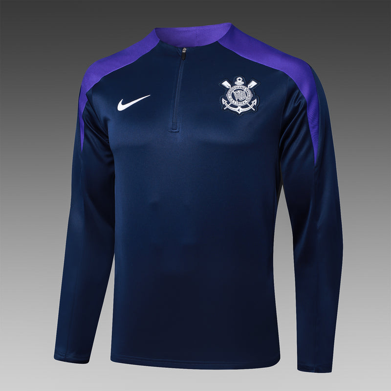 conjunto de inverno-corinthians-prerto e roxo-nike-24-25-neymar-messi-cr7-futebol