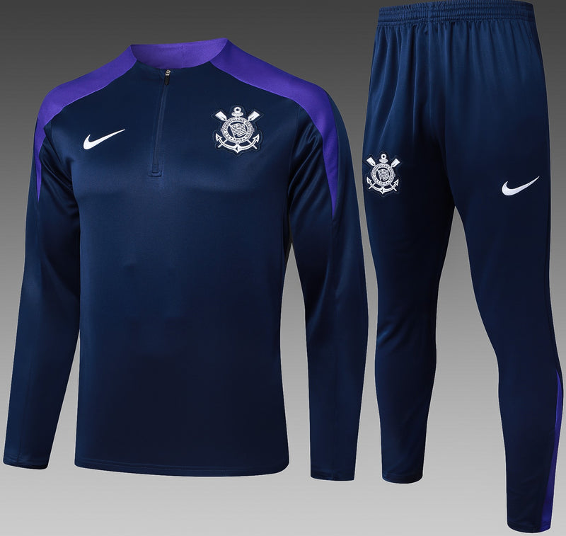 conjunto de inverno-corinthians-prerto e roxo-nike-24-25-neymar-messi-cr7-futebol