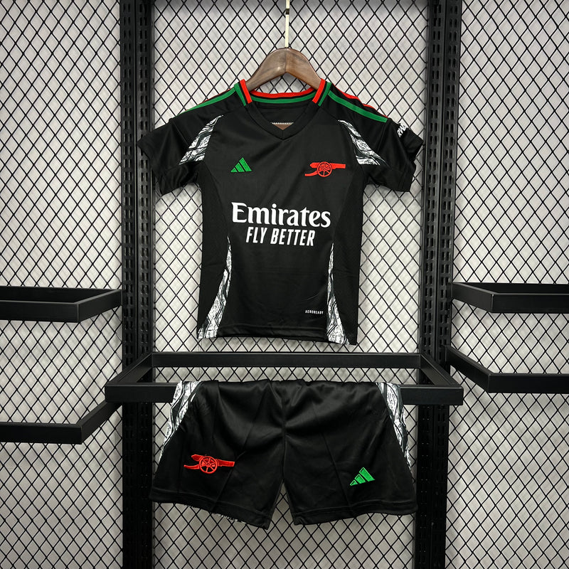 Kit Infantil Arsenal - Away 24/25 - Adidas - Preta - Emirates