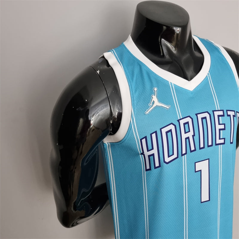 Camisa Charlotte Hornets NBA - Jordan Light Blue - Ball 1