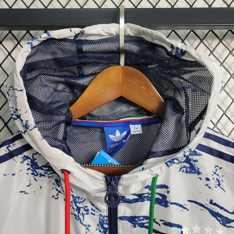 jaqueta corta-vento-itália-branca e azul-adidas-neymar-messi-cr7-futebol