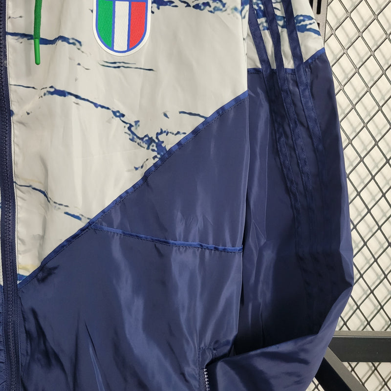 jaqueta corta-vento-itália-branca e azul-adidas-neymar-messi-cr7-futebol