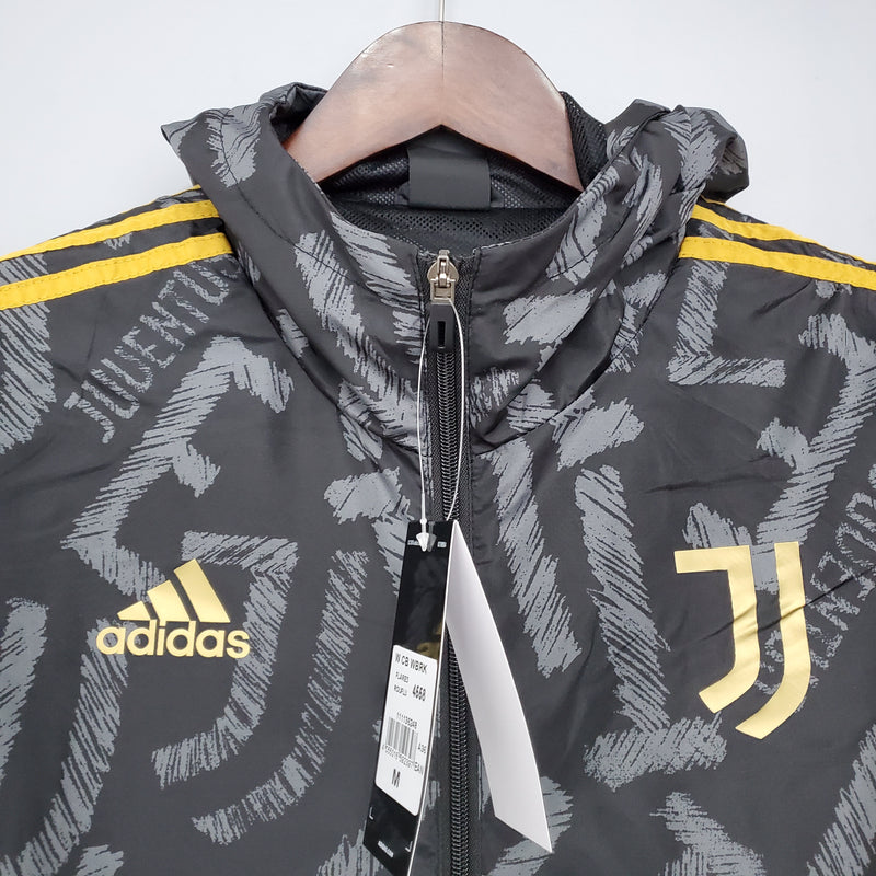 jaqueta corta-vento-juventus-cinza-adidas-neymar-messi-cr7-futebol