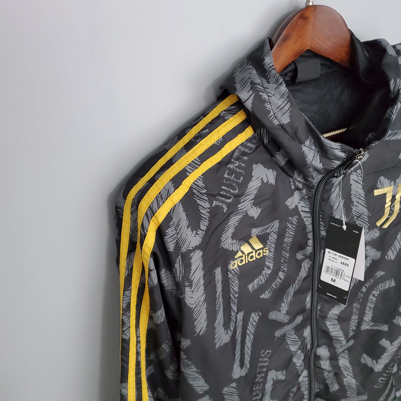 jaqueta corta-vento-juventus-cinza-adidas-neymar-messi-cr7-futebol