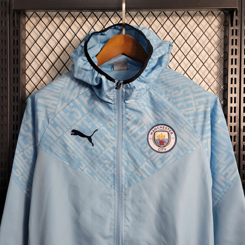 jaqueta corta-vento-manchester city-azul claro-puma-neymar-messi-cr7-futebol