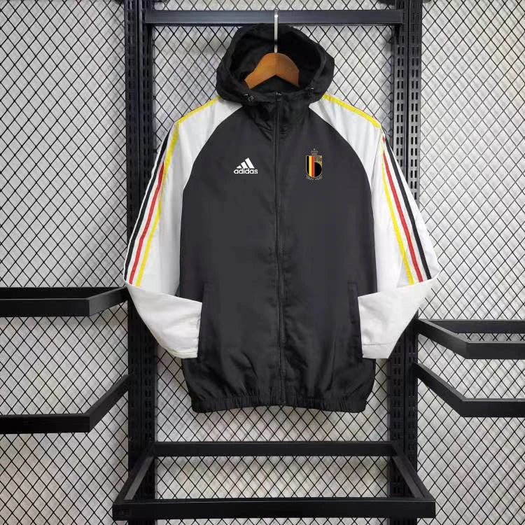 jaqueta corta vento-bélgica-preta-adidas-neymar-messi-cr7-futebol