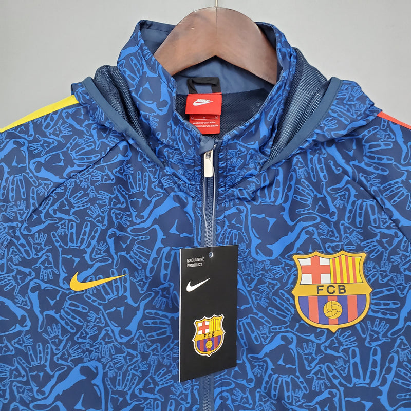 jaqueta corta vento-barcelona-azul-nike-neymar-messi-cr7-futebol 