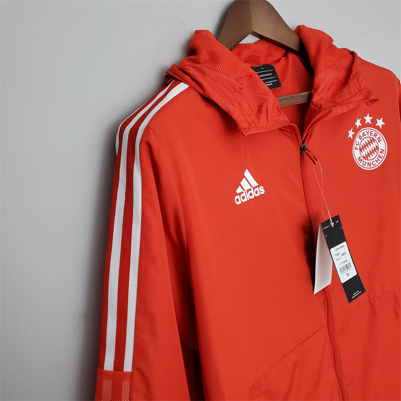 jaqueta corta vento-bayern de munique-vermelha-adidas-neymar-messi-cr7-futebol 