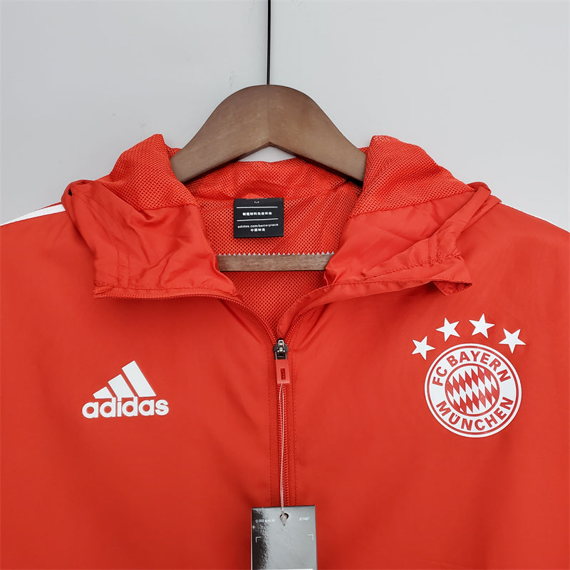 jaqueta corta vento-bayern de munique-vermelha-adidas-neymar-messi-cr7-futebol 