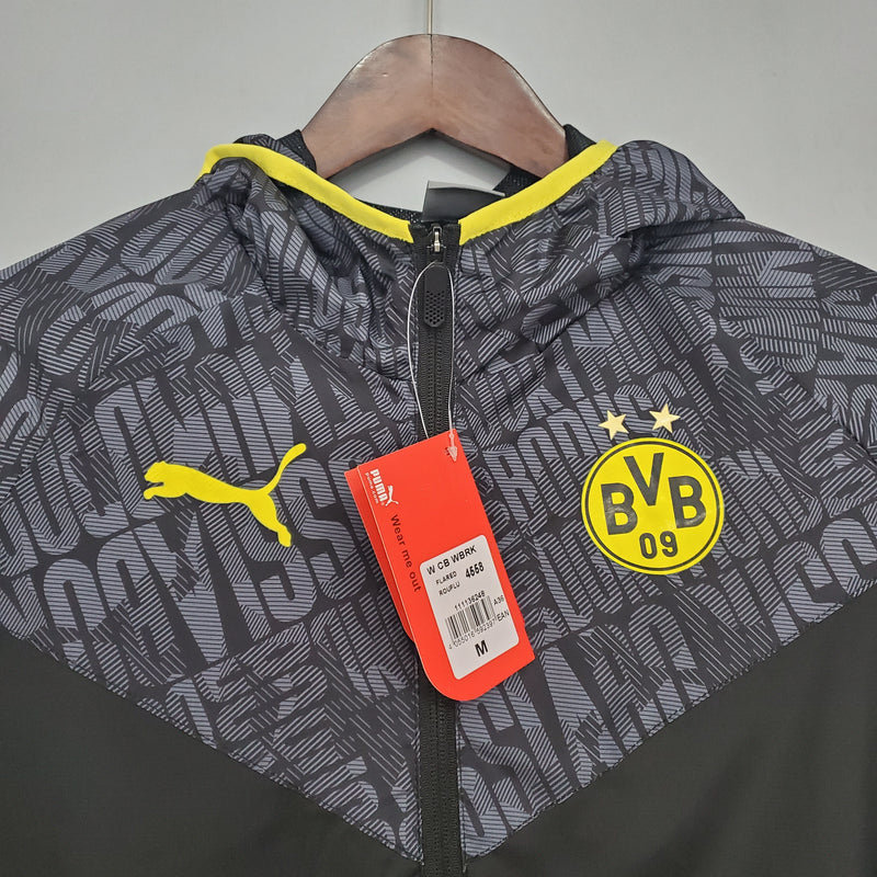 jaqueta corta vento-borussia dortmund-cinza-puma-neymar-messi-cr7-futebol