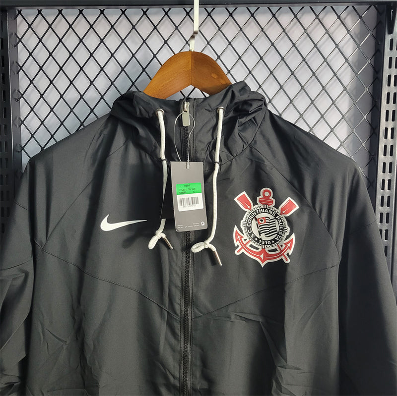 jaqueta corta vento-corinthians-preta-nike-neymar-messi-cr7-futebol 