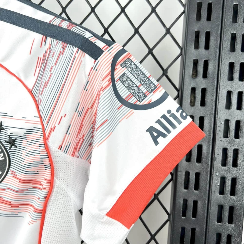 kit infantil-bayern de munique-away-ii-2-branca-t-mobile-adidas-25-26-neymar-messi-cr7-futebol