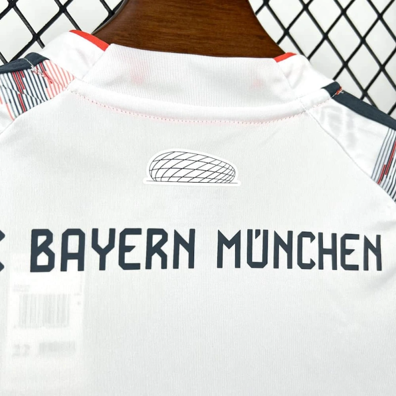 kit infantil-bayern de munique-away-ii-2-branca-t-mobile-adidas-25-26-neymar-messi-cr7-futebol