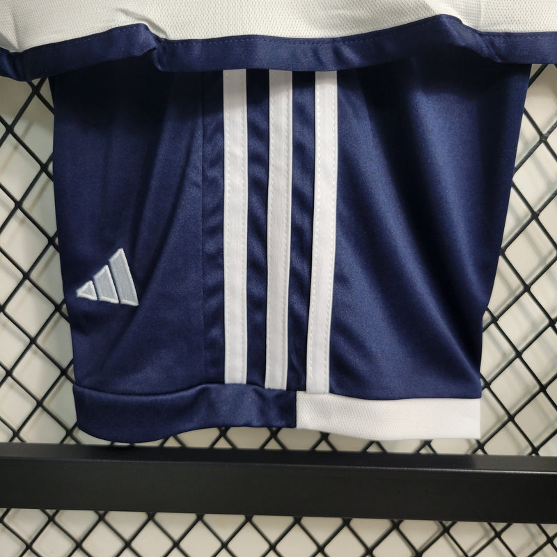 kit infantil-ajax-away-i-1-branca-ziggo-adidas-23-24-neymar-messi-cr7-futebol 