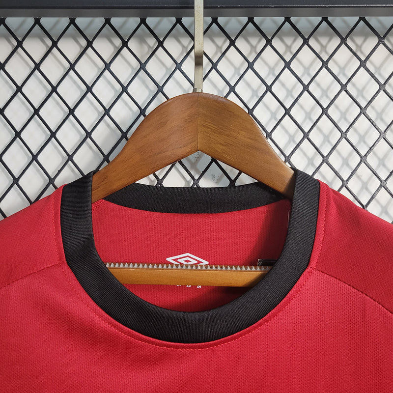 kit infantil-athletico paranaense-home-i-1-vermelho-umbro-23-24-neymar-messi-cr7-futebol