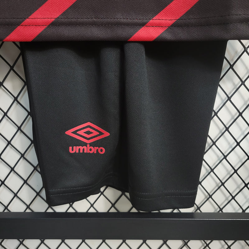 kit infantil-athletico paranaense-home-i-1-vermelho-umbro-23-24-neymar-messi-cr7-futebol