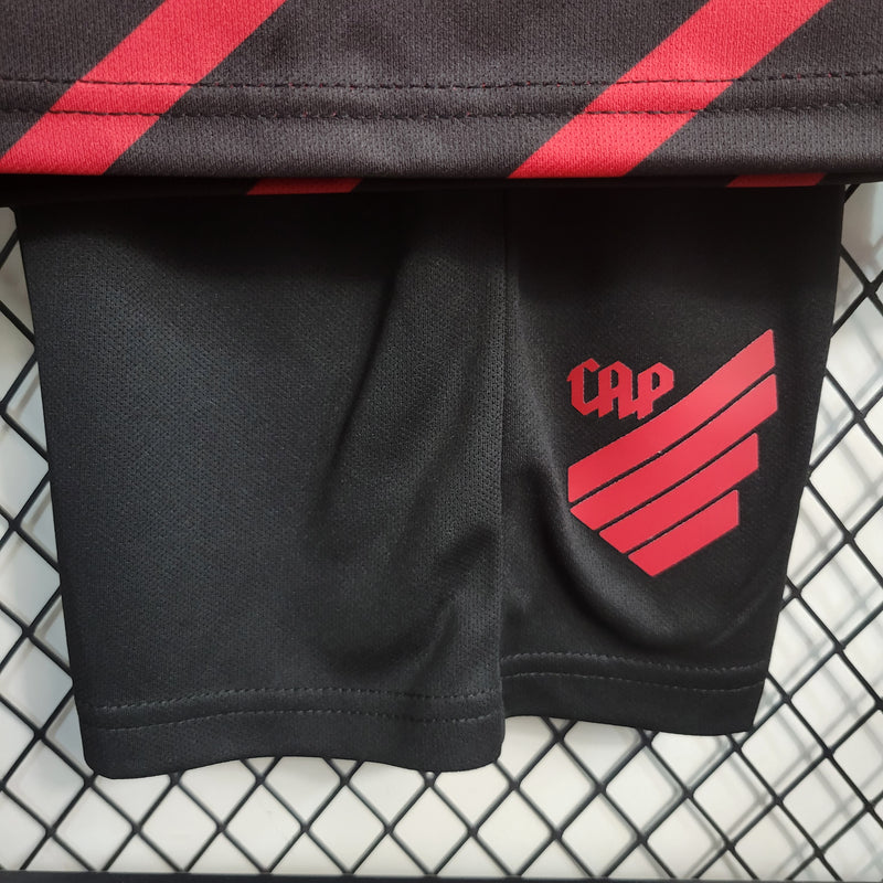 kit infantil-athletico paranaense-home-i-1-vermelho-umbro-23-24-neymar-messi-cr7-futebol