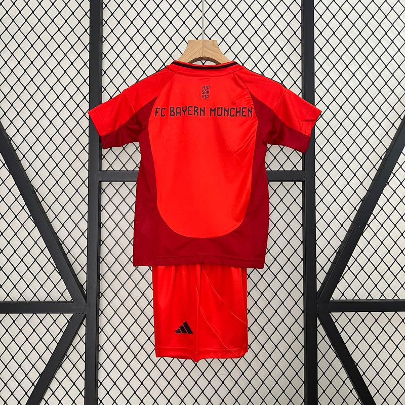 kit infantil-bayern de munique-home-i-1-vermelho-t-mobile-adidas-24-25-neymar-messi-cr7-futebol 