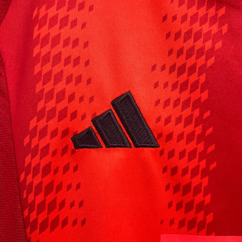 kit infantil-bayern de munique-home-i-1-vermelho-t-mobile-adidas-24-25-neymar-messi-cr7-futebol 