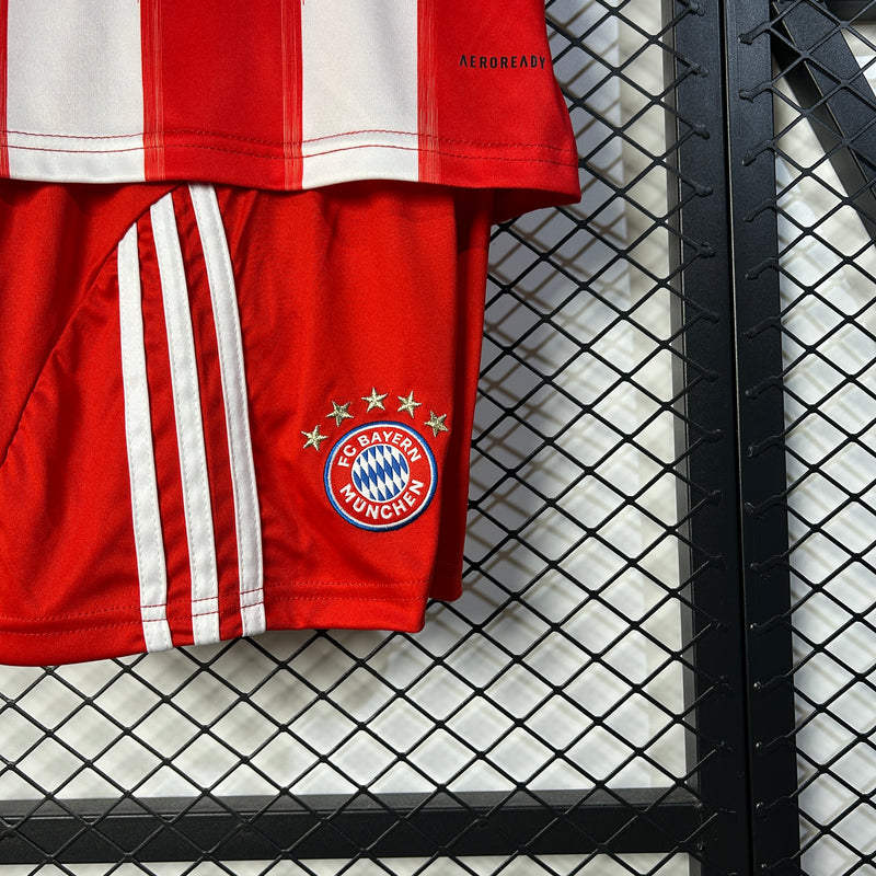 kit infantil- bayern de munique-home-i-1-vermelho-t-mobile-adidas-25-26-neymar-messi-cr7-futebol 