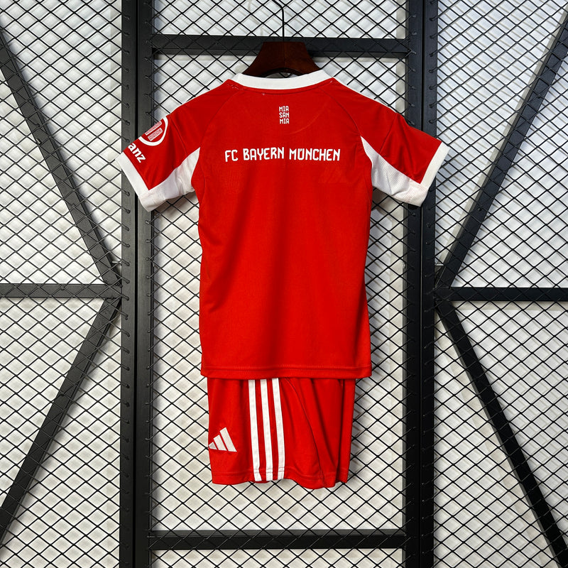 kit infantil- bayern de munique-home-i-1-vermelho-t-mobile-adidas-25-26-neymar-messi-cr7-futebol 