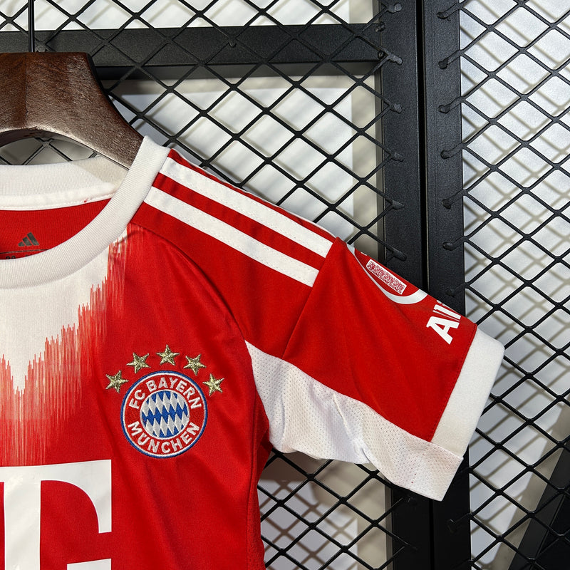kit infantil- bayern de munique-home-i-1-vermelho-t-mobile-adidas-25-26-neymar-messi-cr7-futebol 