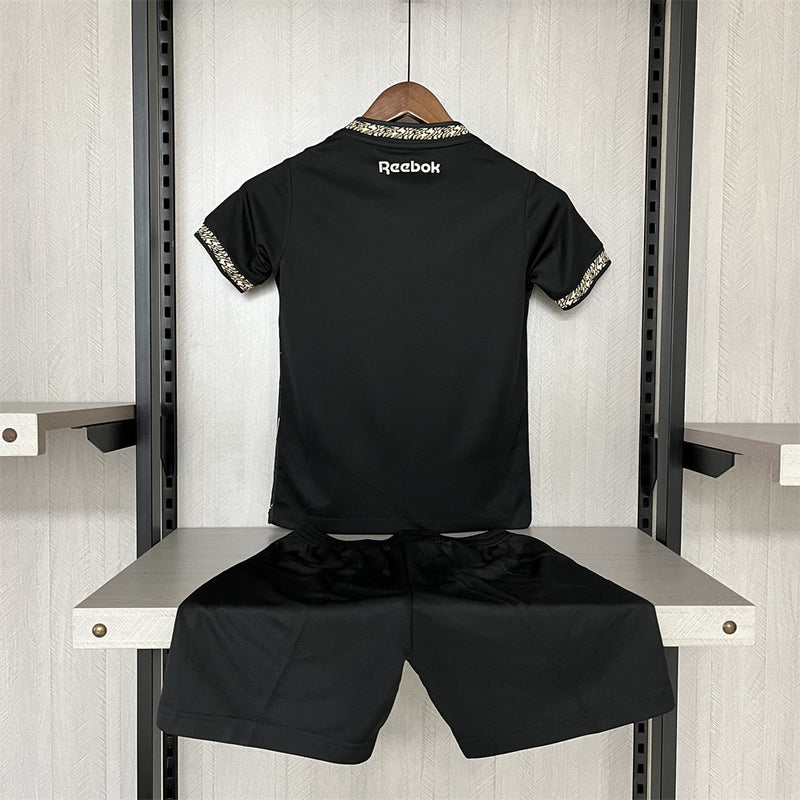 kit infantil-botafogo-away-ii-2-preta-reebok-24-25-neymar-messi-cr7-futebol