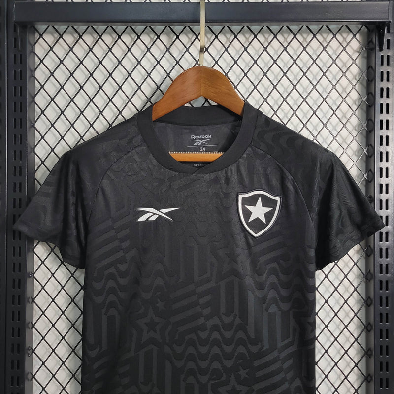 kit infantil-botafogo-away-ii-2-preto-reebok-23-24-neymar-messi-cr7-futebol
