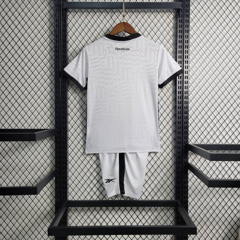 kit intantil-botafogo-home-i-1-branca-reebok-23-24-neymar-messi-cr7-futebol