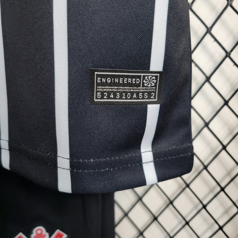 kit infantil-corinthians-away-ii-2-listrado-nike-23-24-neymar-messi-cr7-futebol