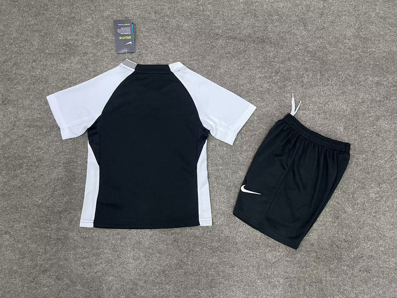 kit infantil-corinthians-away-ii-2-preto-nike-25-26-neymar-messi-cr7-futebol