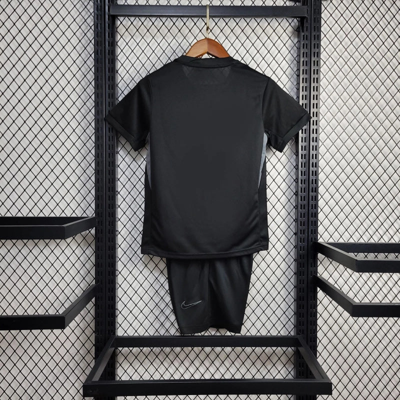 kit infantil-corinthians-away-ii-2-preto-vai de bet-nike-24-25-neymar-messi-cr7-futebol 
