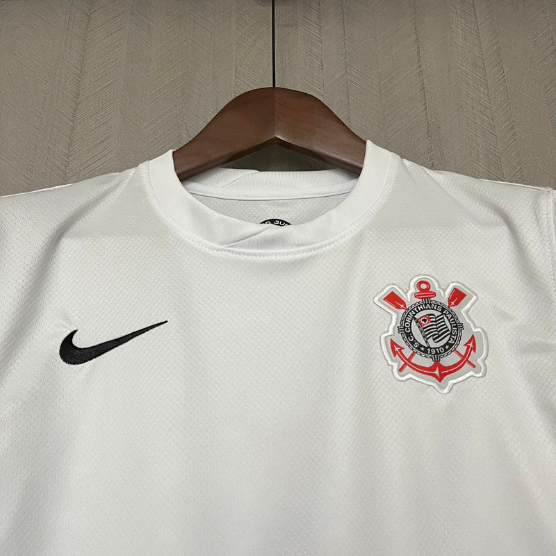 kit infantil-corinthians-home-i-1-branca-nike-24-25-neymar-messi-cr7-futebol