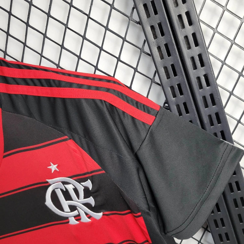 kit infantil-flamengo-home-i-1-rubro negro-adidas-25-26-neymar-messi-cr7-futebol