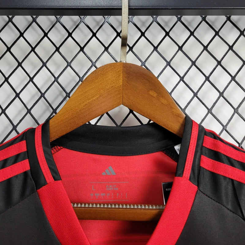 kit infantil-flamengo-home-i-1-rubro negro-adidas-25-26-neymar-messi-cr7-futebol