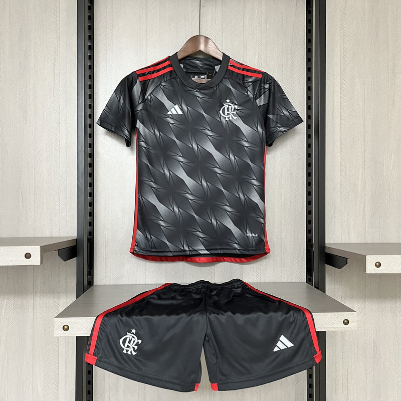 kit infantil-flamengo-third-iii-3-mesclada-adidas-24-25-neymar-messi-cr7-futebol