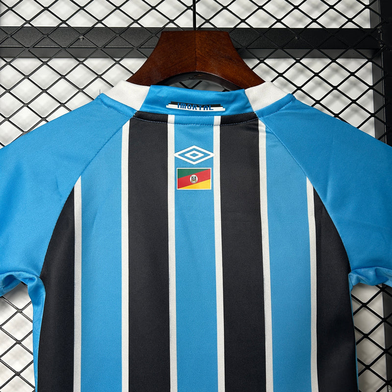 kit infantil-grêmio-home-i-1-tricolor-banrisul-umbro-25-26-neymar-messi-cr7-futebol