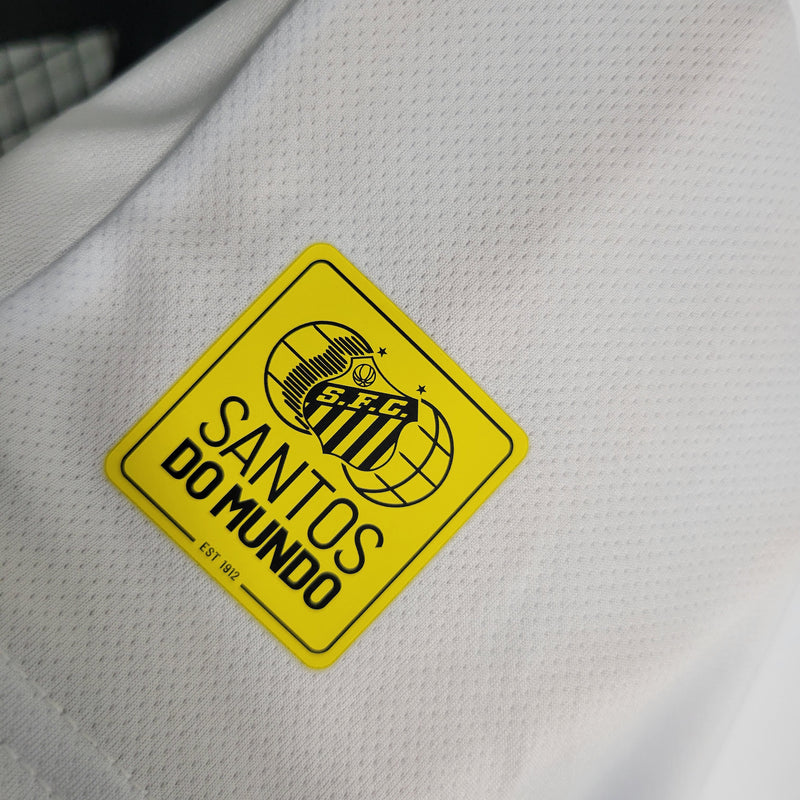 kit infantil-santos-home-i-1-branca-umbro-23-24-neymar-messi-cr7-futebol