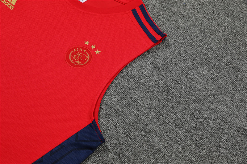 kit treino-ajax-vermelho e azul-adidas-23-24-neymar-messi-cr7-futebol