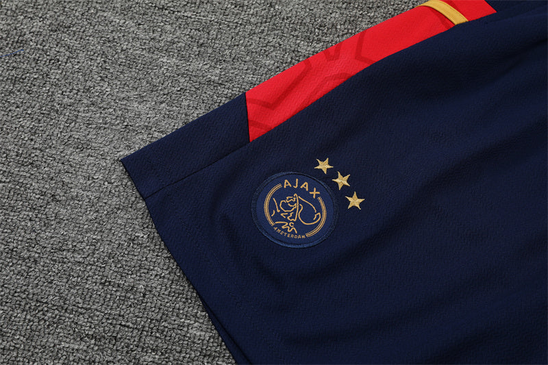 kit treino-ajax-vermelho e azul-adidas-23-24-neymar-messi-cr7-futebol