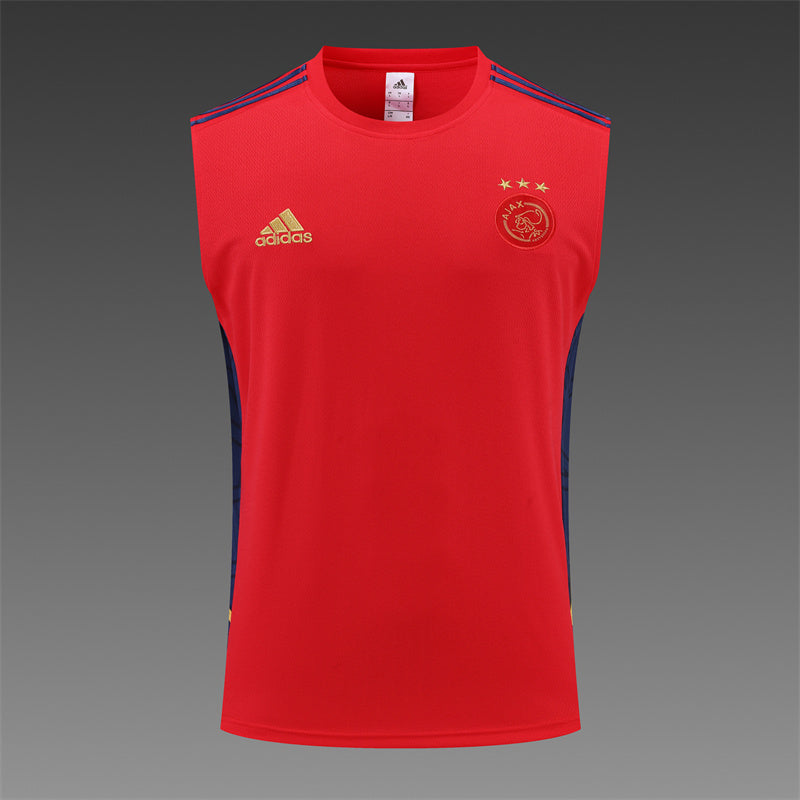 kit treino-ajax-vermelho e azul-adidas-23-24-neymar-messi-cr7-futebol