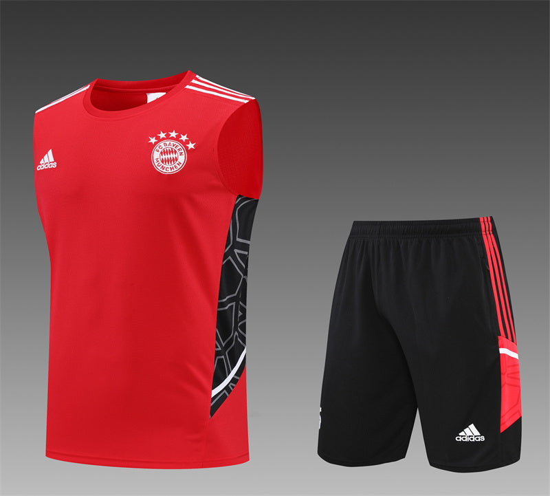 kit treino-bayern de munique-vermelho e preto-adidas-neymar-messi-cr7-futebol
