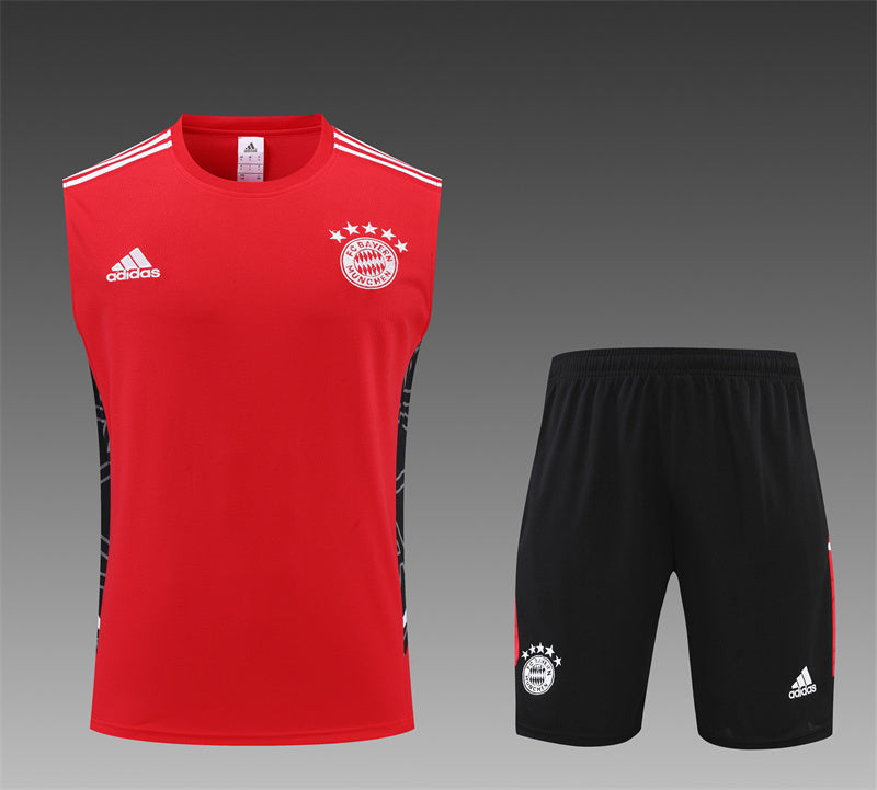 kit treino-bayern de munique-vermelho e preto-adidas-neymar-messi-cr7-futebol