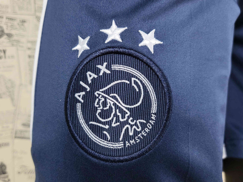 shorts-ajax-azul escuro-adidas-23-24-neymar-messi-cr7-futebol